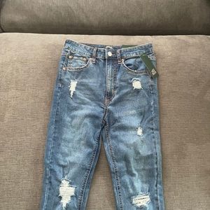 High waisted skinny jeans